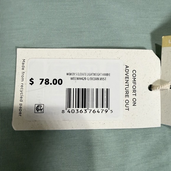 NWT Free Fly Elevate Lightweight Pullover Hoodie Ocean Mist Green Womens Large - Picture 5 of 7